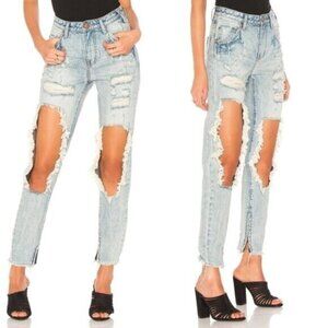 Free People One Teaspoon High Waist Freebirds Skinny Jeans Distressed denim 25